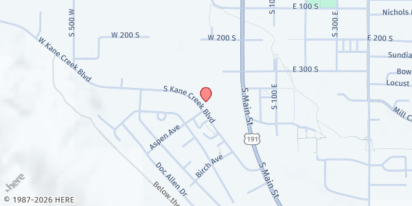 Map showing Episcopal Church of St Francis at 250 Kane Creek Blvd., Moab, UT