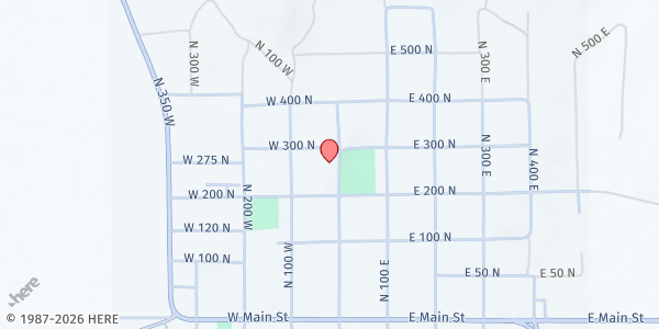 Map showing FamilySearch Center - Moroni at 231 N Center St, Moroni, UT