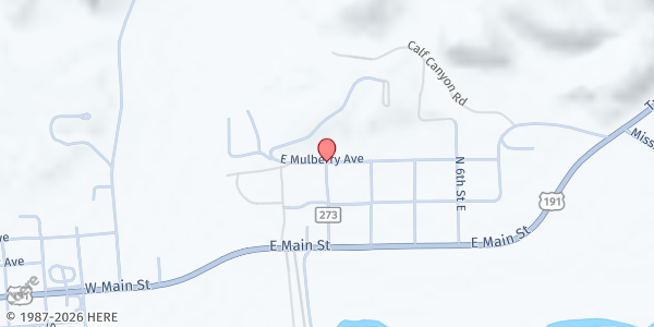 Map showing Bluff Community Food Pantry at 3rd E St and, Mulberry, UT