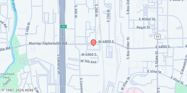 Map showing House of His Glory Pantry at 213 4800 S, Murray, UT