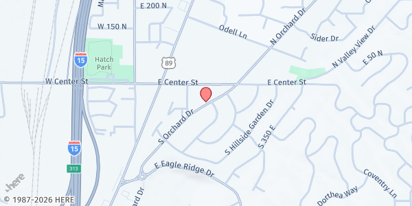 Map showing Ladies of Charity Center of Hope at 74 S. Orchard Dr., North Salt Lake, UT