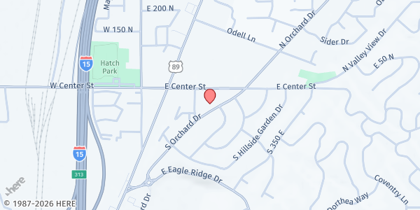 Map showing Ladies of Charity Center of Hope Food Pantry at 74 S Orchard Dr, North Salt Lake, UT