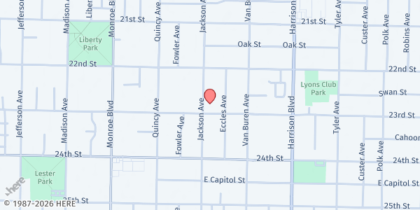 Map showing Hope Resurrected Church at 2280 Jackson Ave., Ogden, UT
