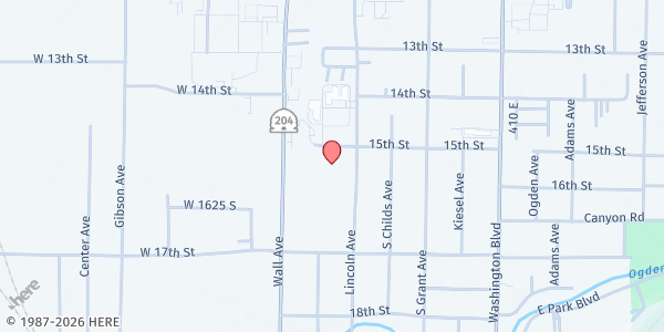 Map showing LDS Bishop's Storehouse & Cannery - Ogden at 1525 Lincoln Ave., Ogden, UT