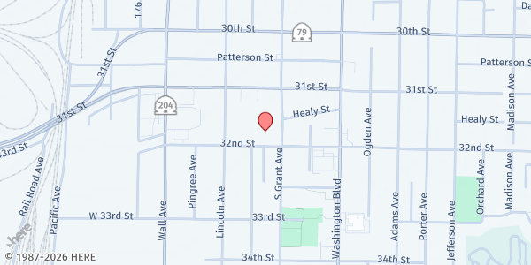 Map showing Ogden-Weber Community Action Partnership (OWCAP) at 3159 S Grant Ave., Ogden, UT