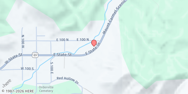 Map showing Orderville Care & Share at 415 E State St, Orderville, UT