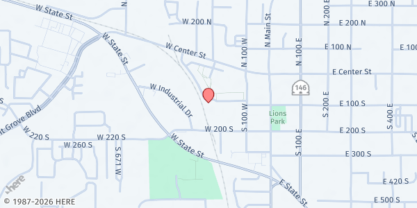 Map showing Pleasant Grove Senior Center at 242 W. 200 S., Pleasant Grove, UT