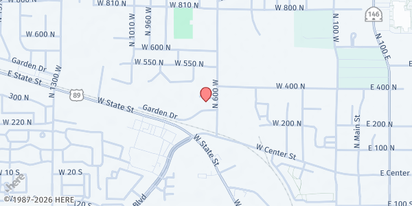 Map showing Tabitha's Way Local Food Pantry North County at 675 W Garden Dr #100, Pleasant Grove, UT