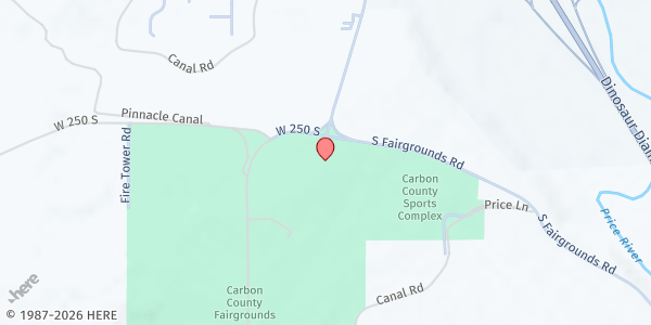 Map showing Carbon County Food Bank at 252 S Fairgrounds Rd, Price, UT