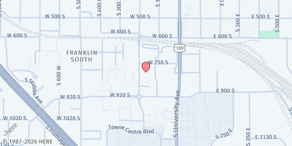 Map showing Community Action Services & Food Bank at 815 S Freedom Blvd Ste 100, Provo, UT