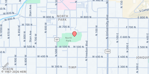 Map showing Provo City Recreation Center at 320 W. 500 N., Provo, UT