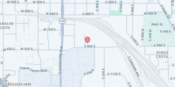 Map showing The Genesis Project at 875 S 170 E, Provo, UT