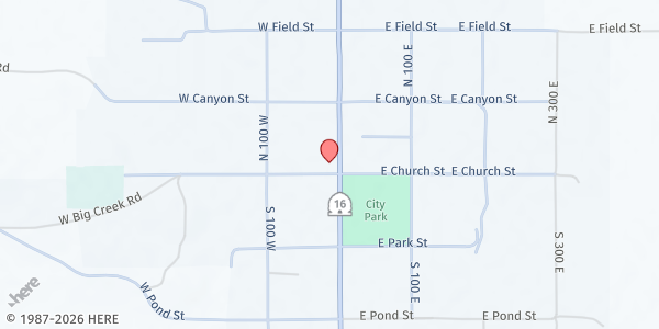 Map showing Rich County Senior Center Pantry at 21 N Main St, Randolph, UT