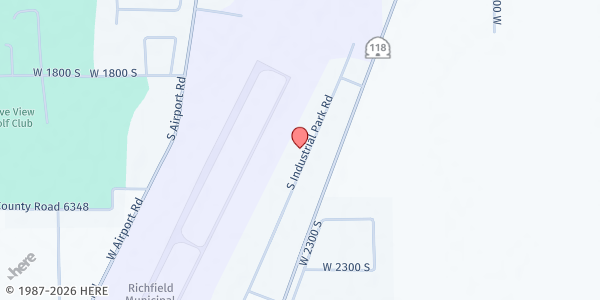 Map showing Central Utah Food Sharing-Richfield at 2050 Industrial Park Rd, Richfield, UT
