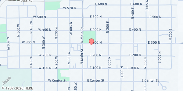 Map showing Family Support Center - Richfield at 58 E 300 N, Richfield, UT