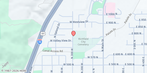 Map showing Richfield Senior Center at 840 N. 300 W., Richfield, UT