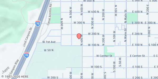 Map showing The Church of Jesus Christ of Latter-day Saints - Richfield at 159 N 400 W, Richfield, UT