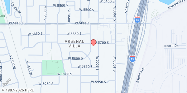 Map showing First Baptist Church of Roy at 2025 W. 5700 S., Roy, UT