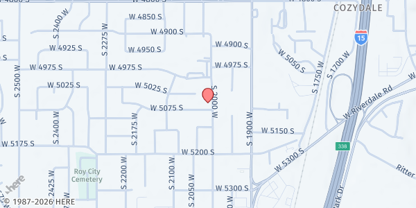 Map showing Hillside Senior Center at 5051 S. 2000 W., Roy, UT