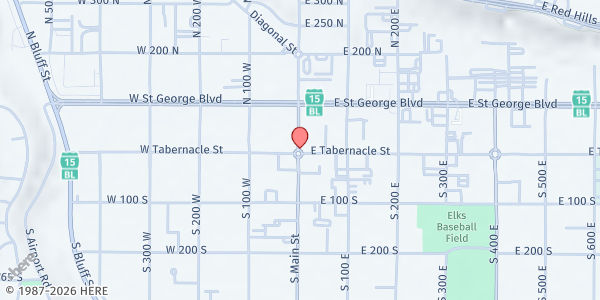 Map showing Saint George UMC at Saint George UMC, Saint George, UT