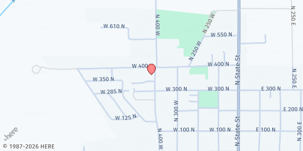 Map showing Salina Senior Center at 373 N. 400 W., Salina, UT
