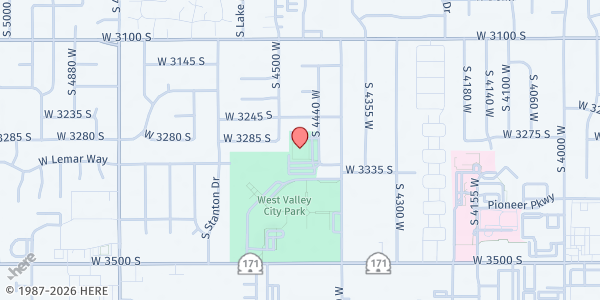 Map showing Alpine Meadows Mobile Pantry at 3300 S 4440 W, Salt Lake City, UT