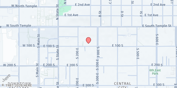 Map showing Cathedral Church of St. Mark-Hildegarde's Pantry at 231 E 100 S, Salt Lake City, UT