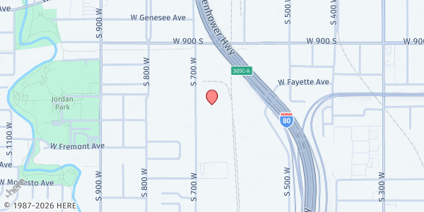 Map showing Community Services Council - Food Distribution Center at 1025 S 700 W, Salt Lake City, UT