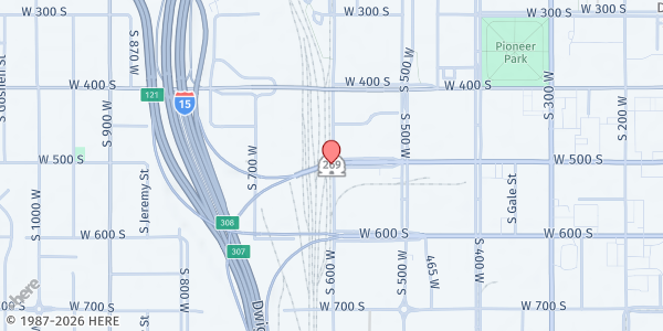 Map showing Eagle Ranch Ministries - Brunch Location at 500 S. 600 W., Salt Lake City, UT