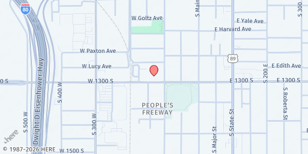 Map showing Indian Walk-in Center at 120 W. 1300 S., Salt Lake City, UT