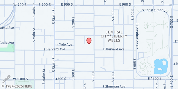 Map showing Liberty Community Learning Center Pantry at 1078 S 300 E, Salt Lake City, UT
