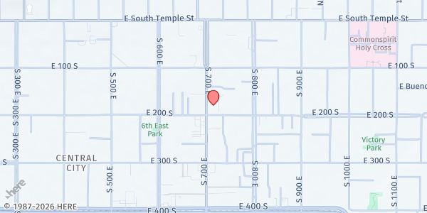 Map showing Mount Tabor Lutheran Church at 175 S 700 E, Salt Lake City, UT