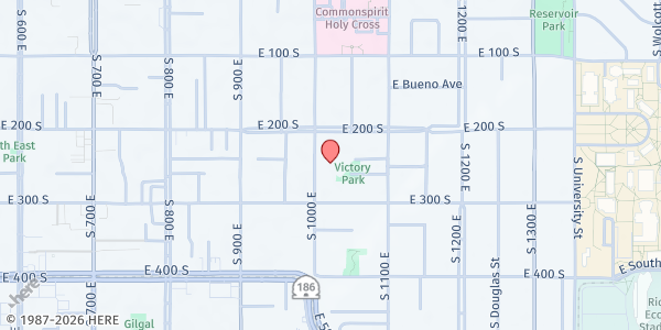 Map showing Tenth East Senior Center at 237 S. 1000 E., Salt Lake City, UT
