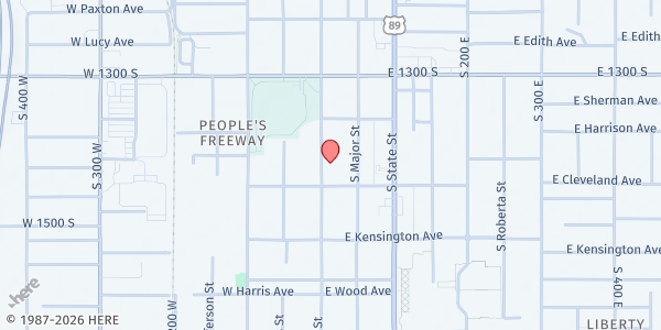 Map showing The Road Home - Pathways Program at 1415 S Main St., Salt Lake City, UT