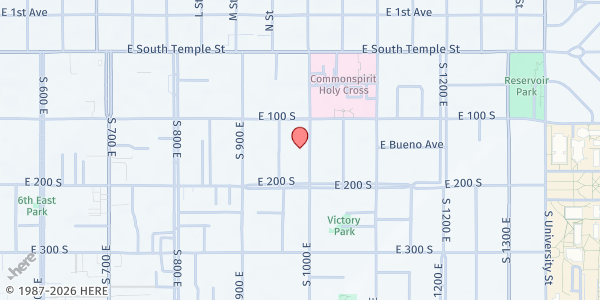 Map showing Utah AIDS Foundation at 150 S. 1000 E., Salt Lake City, UT