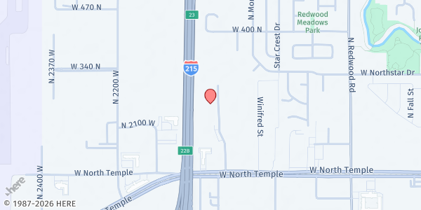 Map showing Utah State Division of Aging and Adult Services at 195 N. 1950 W., Salt Lake City, UT