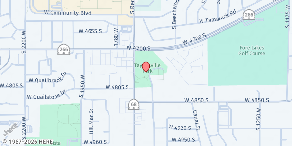 Map showing Taylorsville Senior Center at 4743 S Plymouth View Dr., Salt Lake County, UT