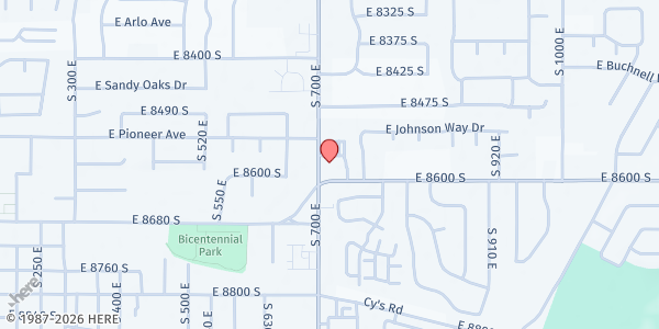 Map showing Good Shepherd Lutheran Church (LCMC) at 8575 S 700 E, Sandy, UT