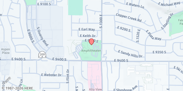 Map showing Sandy Senior Center at 9310 S. 1300 E., Sandy, UT