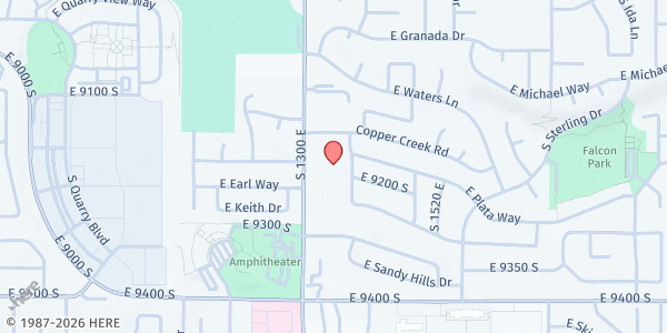 Map showing St. Anna Greek Orthodox Church at 9201 S 1300 E #101, Sandy, UT