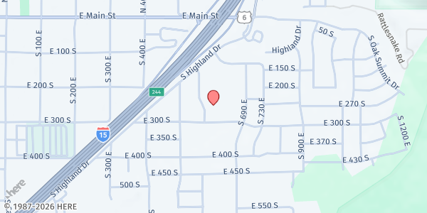 Map showing Tabitha's Way Santaquin Mobile Pantry at 250 S 580 E, Santaquin, UT