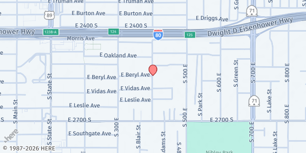 Map showing Columbus Senior Center at 2531 S. 400 E., South Salt Lake, UT