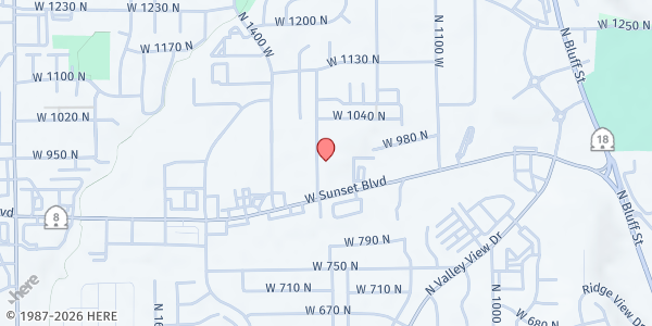 Map showing Switchpoint Community Resource Center at 948 N 1300 W, St. George, UT
