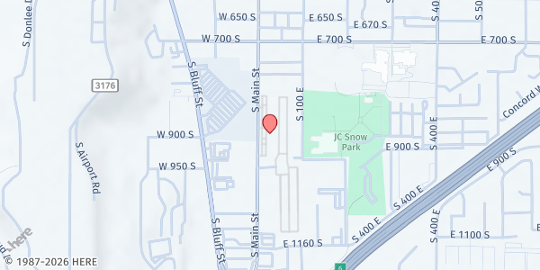 Map showing Washington County School District Community Mobile Pantry - 905 S Main at 905 S Main, St. George, UT