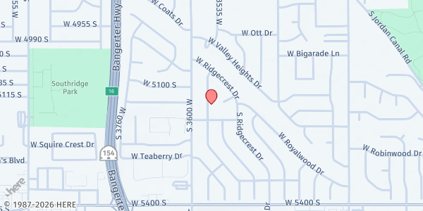 Map showing Iglesia de Jesucristo at 5151 S Applewood Dr., Taylorsville, UT