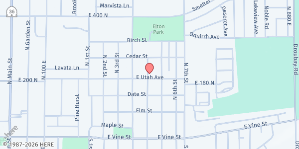 Map showing New Life Christian Fellowship Pantry at 411 E Utah Ave, Tooele, UT