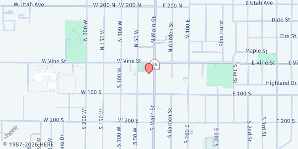 Map showing Tooele County Food Bank at 38 S Main St, Tooele, UT