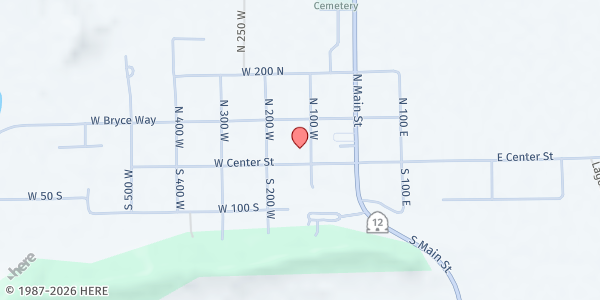 Map showing The Church of Jesus Christ of Latter-day Saints - Tropic at 41 N 100 W, Tropic, UT