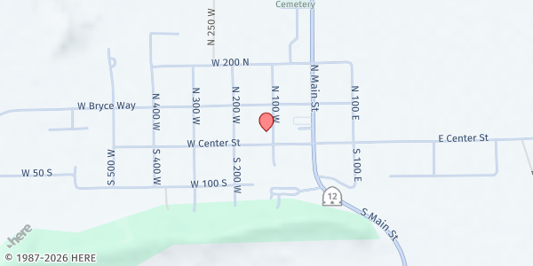 Map showing Tropic City Community Mobile Pantry at 41 N 100 W, Tropic, UT