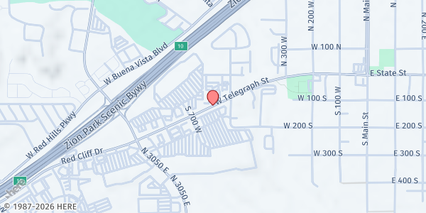 Map showing The Salvation Army - St George at 578 W Telegraph Rd, Washington City, UT